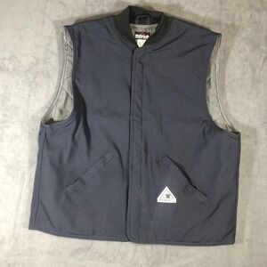 Bulwark Men's XL FR Insulated Navy Blue Workwear Vest Fire Retardant Preowned